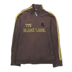 バーバリーブラックレーベル BURBERRY BLACK LABEL トラックジャケット ジャージ スウェット ロゴ 刺繍 ジップアップ 長袖 アウター ブラウン イエロー 2 メンズ EKF2 