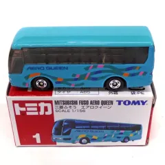 【中古】トミカ 1/156 三菱ふそう エアロクイーン(エメラルドグリーン/赤箱/中国製/TOMY青字) 「トミカ No.1」