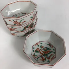 たち吉 八角形小鉢 鳳凰文様 4枚セット 和食器 和モダン 美品 中古