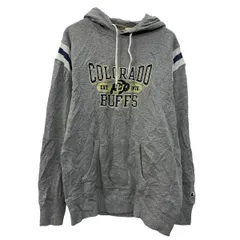 Champion プリントスウェット パーカー M グレー マルチカラー チャンピオン プルオーバー フーディー ビッグプリント 秋物 a710-6326