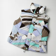 EMILIO PUCCI エミリオプッチ ジップアップ ダウンベスト I42/ブラウン ブルー系 プッチ柄【2400013186933】のサムネイル