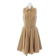ルイヴィトン LOUIS VUITTON シャツ ワンピース ひざ丈 ノースリーブ リボン ロゴボタン 34 XS ベージュ RW111A W5DR16BB1 /BMのサムネイル