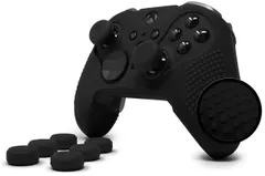 Foamy Lizard エリートシリーズ2 スタッドグリップスキン Xbox One Eliteシリーズ2コントローラー用 (シリーズX/S/エリート1には対応していません) - 汗防止シリコンとフラットトップ滑り止めスタッド+8 QSX-El [ブラック]のサムネイル