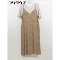 ◇ LEPSIM LOWRYS FARM キャミソール 総柄 ワンピース ワンピース アンサンブル サイズF ブラウン ベージュ レディース  【中古】 【1111120002832】