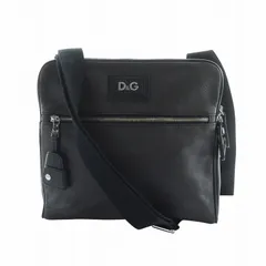 美品　ドルガバ　D&G メンズ　ショルダーバッグ　レザー　ブラック　切り替え DOLCE＆GABBANA / ドルガバ 牛革 カウレザー D&G メッセンジャー