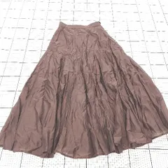 ◇ Θ 未使用 NATURAL BEAUTY BASIC タグ付き シンプル ロング フレア スカート サイズS ダークブラウン系 レディース E  【1509300013912】