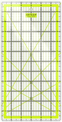 Black 6 x 12 Arteza Quilting Ruler, Laser Cut Acrylic Quilters' Ruler with Patented Double Colored Grid Lines for Easy Pre ::15451