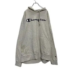 Champion ロゴ スウェット パーカー 2XL グレー ネイビー ビッグサイズ 裏起毛 古着卸 アメリカ仕入 a603-5540