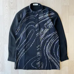 Bonton 日本製 黒 花柄 シャツ 昭和レトロ 柄シャツ 総柄 派手 レトロ デザインシャツ