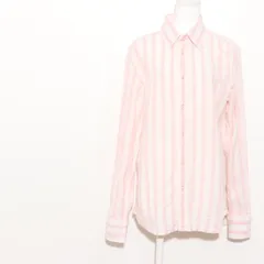 ★美品★ DIESEL ディーゼル トップス　シャツ　長袖　ストライプ柄　コットン100％　カジュアル  ホワイト　ピンク 送料無料　古着　レディース