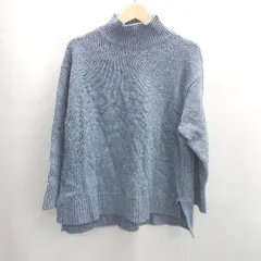 ◇ ⊇ Ungrid アングリッド スリット 混合生地 長袖 ニット サイズF ブルー系 レディース E  【1502030012736】