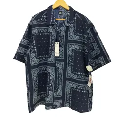 ジーユー GU 総柄 5分袖 オープンカラーシャツ メンズ  3XL