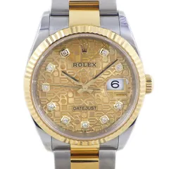 ロレックス Rolex 腕時計 デイトジャスト36 126233G ゴールド 彫コン 10ポイント ダイヤインデックス シャンパンカラー コンピューター文字盤 フルーテッドベゼル K18YG SS 自動巻き【中古】のサムネイル
