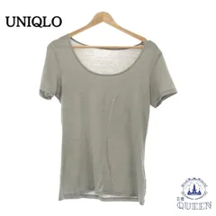 ☆美品☆ UNIQLO ユニクロ トップス Uネック Tシャツ ヒートテック 半袖 レディース グレー XL 901-2130 送料無料 古着