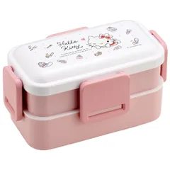 ☆ ハローキティ水彩コスメ ☆ キャラクター 抗菌２段ふわっと弁当箱 PFLW4AG Skater スケーター 弁当箱 2段 ランチボックス キャラクター 弁当 600ml ふわっと弁当箱 食洗機 電子レンジ レンジ 抗菌 仕切り スリム コンパクトのサムネイル