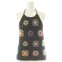 6 ROKU BEAUTY&YOUTH B&Y ロク ビューティーアンドユース かぎ針ホルターネックキャミソール KAGIBARI HALTER NECK CAMISOLE ニット ウール F 黒 ブラック マルチカラー /YQ ■OSのサムネイル