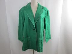  中古 クリスチャンディオール Christian Dior ジャケット テーラードジャケット 11号 緑 グリーン レディース