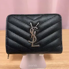 【美品】YSL  サンローラン　Vステッチ二つ折り財布