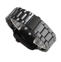 Apple Watch バンド ベルト セラミック製 おしゃれ アップル ウォッチ チェーン ブレスレット バンド 40mm ブラック