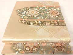 平和屋着物◎六通柄袋帯　唐織　正倉院花唐草文　金銀糸　正絹　逸品　AAAR8398yx