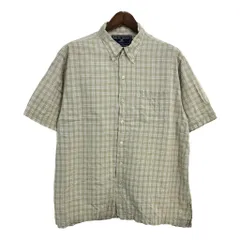 RALPH LAUREN SPORT ラルフローレンスポーツ ボタンダウン 半袖シャツ チェック ベージュ(メンズ XL)中古 古着 U0436