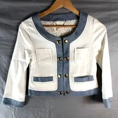 エフデ ef-de ジャケット 金ボタン ホック 裏地レース 胸ポケット サイドポケット チャーム付き 白 7サイズ 2025032200172