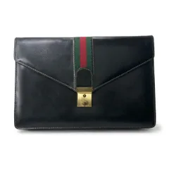 OLD Gucci 総革シェリークラッチバッグ（黒）GP-129B