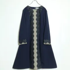 レリアン★大人フェミニンなワンピース 大きいサイズ17＋ 濃紺系 レース飾り♪z15502