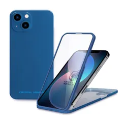 【新着商品】クリスタルアーマー iPhone 13 mini ケース ガラスフィルム 液晶保護 一体型 全面保護 Ultra Light 360 NAVY PEI23-UL-NV