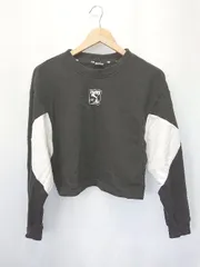 ◇ Θ puma プーマ ショート丈 長袖 トレーナー サイズM ブラック系 レディース E  【1411070013873】