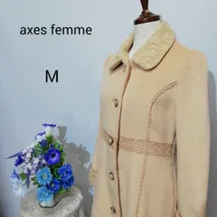 【送料無料】アクシーズファム　極上美品　ロングコート　ベージュ色系　Мサイズ.