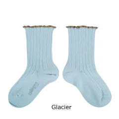 【新品・未使用】collegien(コレジアン) Delphine 【Glacier】Lettuce Trim Ribbed Socks レタストリムリブソックス 靴下【2965】