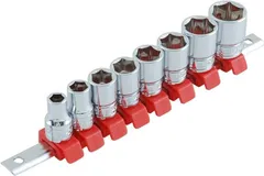 【在庫処分】SK11(エスケー11) ソケットセット 6角 SHS308M クリップ色:赤 差込角:9.5mm 8点 1セット