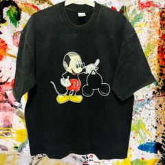 Surprise ミッキー リプリント メンズ Tシャツ 半袖 夏 個性的 黒 レトロ 個性的 奇抜 一点物 古着男子 古着女子 オーバーサイズ ゆるだぼ 大きいサイズ ヴィンテージリプリント US古着リプリント 古着ファッション 古着コーデ