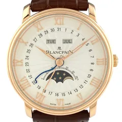 【在庫一掃】ブランパン Blancpain ヴィルレ コンプリートカレンダー 6654-055B 腕時計 PG レザー 自動巻き シルバー メンズ 【中古】のサムネイル