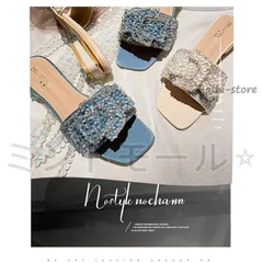 新品未使用サンダル ミュール レディース ヒール 大きいサイズ ビジュー ラインストーン ゴージャス パーティ パーティー シューズ 靴 夏 