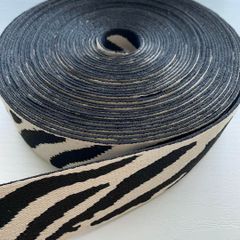 【5M】ポリエステル素材 バッグ用紐 ゼブラ柄/幅3.8cm