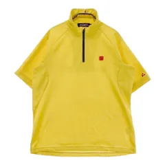 サイズ：M LE COQ GOLF ルコックゴルフ  ハーフジップ メッシュ 半袖Tシャツ  イエロー系 [240101324186]# ゴルフウェア メンズ ストスト