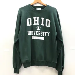 Champion  チャンピオン スウェット トレーナー カレッジ オハイオ OHIO ロングスリーブ リブ袖 プリントロゴ ニカラグア製 メンズ Ｓ グリーン