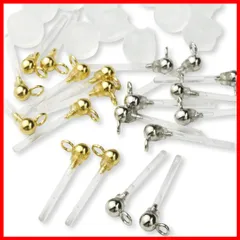 【在庫わずか】ピアス パーツ 樹脂 3mm 丸玉 カン付き キャッチ付き アレルギーフリー ゴールド シルバー 2色10ペア20個 セット