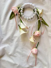 造花ブーケ＆ブートニア付き