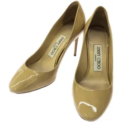 JIMMY CHOO ジミー チュウ ESME 85 ピンヒールエナメルパンプス J00005868034 ベージュ 34