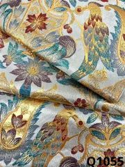 西陣織 袋帯 向かい鳥 唐花 正絹 三通 Q1055