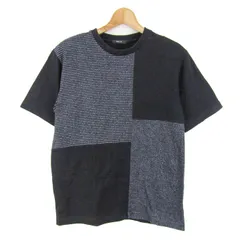 コムサイズム 半袖Ｔシャツ トップス パッチワーク ファイブフォックス メンズ Mサイズ 黒×グレー COMME CA ISM 【中古】