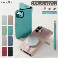 iPhone 16 Plus スエード調ケース MagSafe対応 ハンドストラップ付き