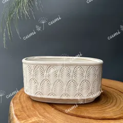 N0035 【北欧】 6.5号 シンプル　楕円形 窯変 植木鉢 室内 陶器鉢 鉢カバー　室内 陶器鉢 多肉 植物 鉢植え 激安 レア インテリア プレゼント 海外 盆栽 おすすめ プランター 人気 デザイン 観葉植物