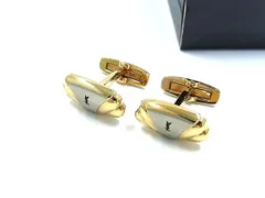 ■極美品■ YVESSAINTLAURENT イヴサンローラン ヴィンテージ カフスボタン カフリンクス 紳士 メンズ シルバー系×ゴールド系 DK7419