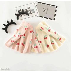 韓国子供服 ファー ニット セーター もこもこ セーター トップス チェリー柄２色展開 女の子 子供用 長袖 誕生日 プレゼント 80 90 100 110 120 福袋 ギフト