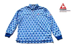 【中古】ルコックスポルティフゴルフ｜LE COQ SPORTIF GOLF｜総柄長袖ポロシャツ｜QG1472｜メンズゴルフウェア｜L