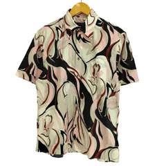 バーバリーブラックレーベル BURBERRY BLACK LABEL ロゴ刺繍 総柄 マルチカラー コットン 半袖 シャツ メンズ JPN：3 